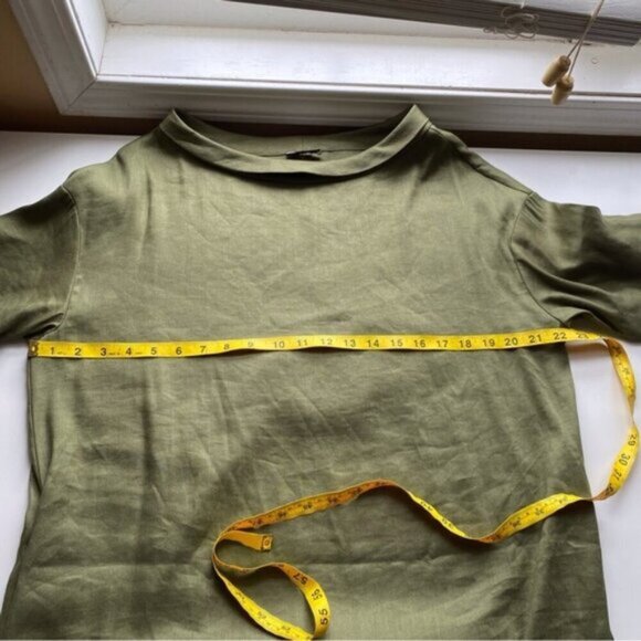 Blukey Tunic Dress Woman Large Green Linen Blend Pocket Oversized Coastal Resort - Picture 12 of 14